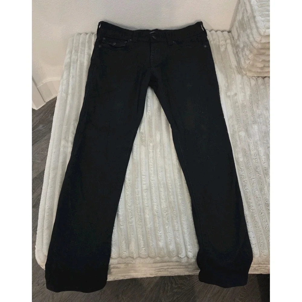 True Religion Men's Rocco Relaxed Skinny Jeans Size 30 Black Stretch Denim